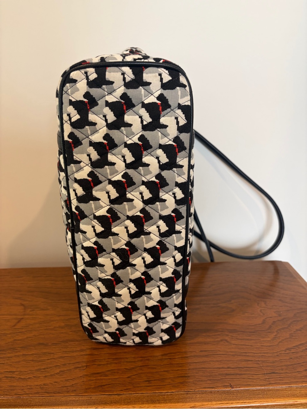 Vera Bradley Quilted Scottie Tote - Black, White & Red - Picture 4 of 9